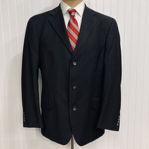 BILLY LONDON Blazer Mens 42 Black Pinstripe UK Sport Coat 3 Button Jacket 42R